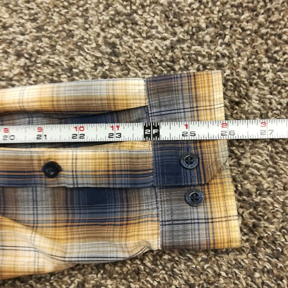 Patagonia Good Shirt Western Ripstop Cotton Shadow Plaid L/S Button Blue Mens XL - Picture 7 of 9